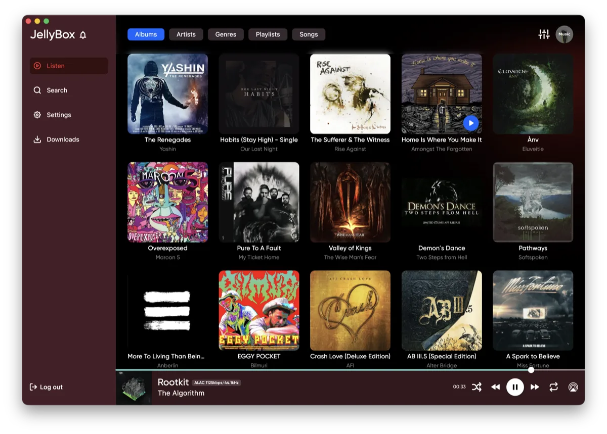 JellyBox - a native crossplatform music player for Jellyfin, Emby, Navidrome. A real side project.